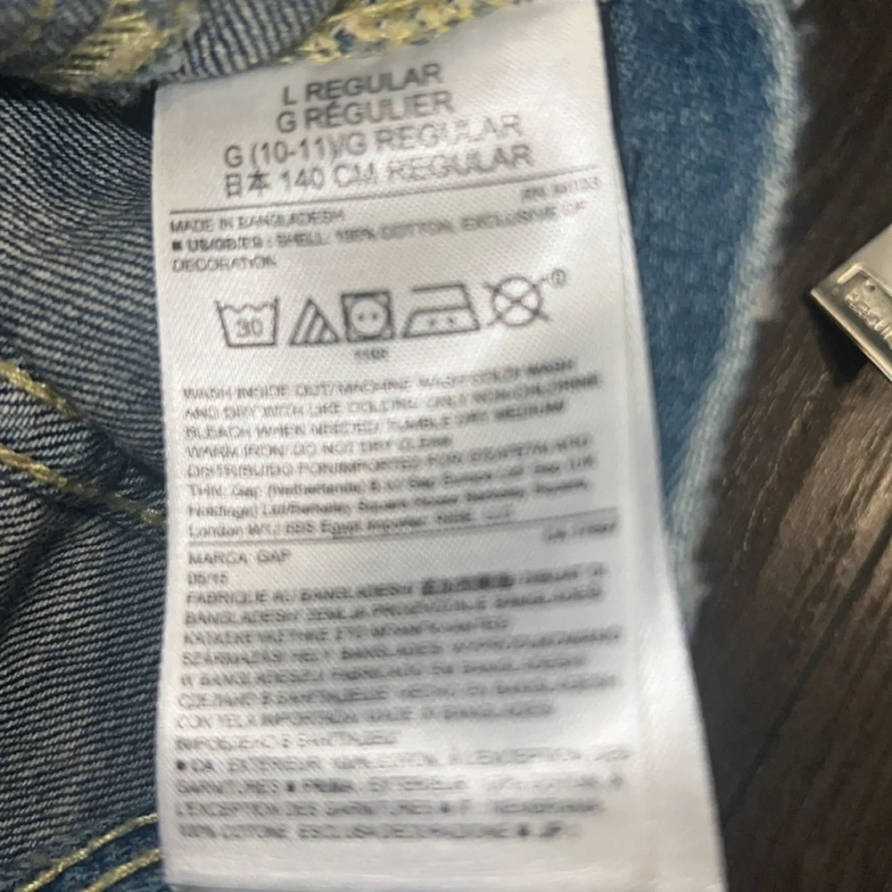 Gap Kids x Ellen Degeneres Denim Jacket w/Patches Size Large Medium Wash